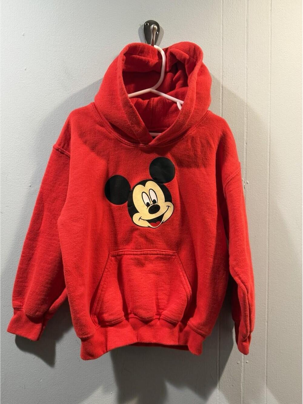 Youth Boys Gildan Red Hoodie Size XS Mickie Mouse Print